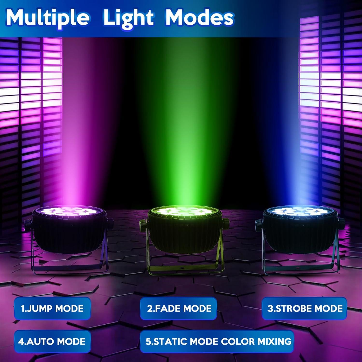 Luces LED Par 18X10W SvaetloDJ DMX RGBW para eventos