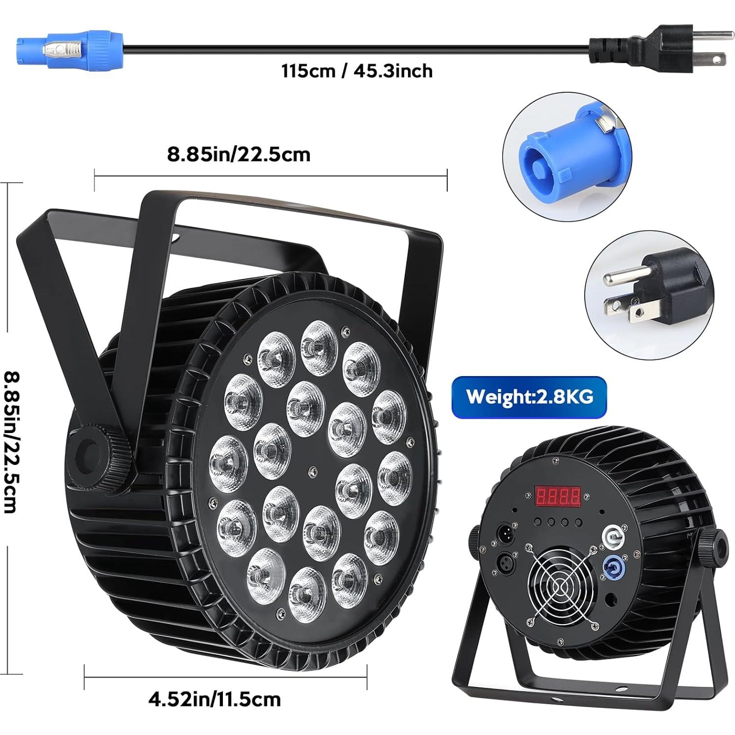 Luces LED Par 18X10W SvaetloDJ DMX RGBW para eventos