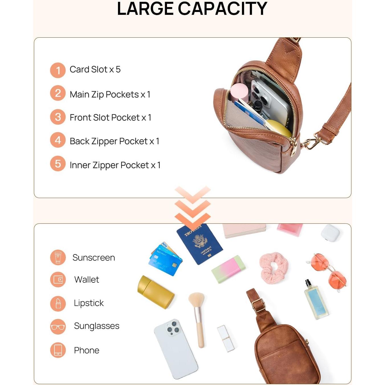 Bolso Cruzado Pequeño Telena de Cuero Sintético Marrón