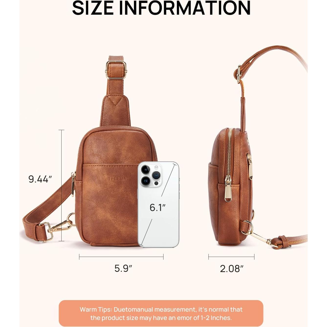 Bolso Cruzado Pequeño Telena de Cuero Sintético Marrón