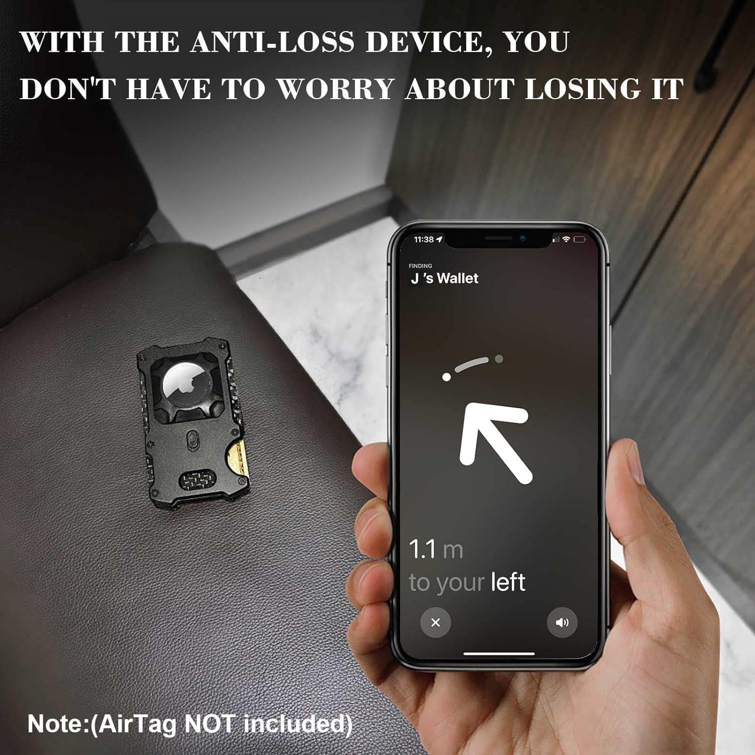 Billetera WXM para hombres con soporte AirTag y bloqueo RFID