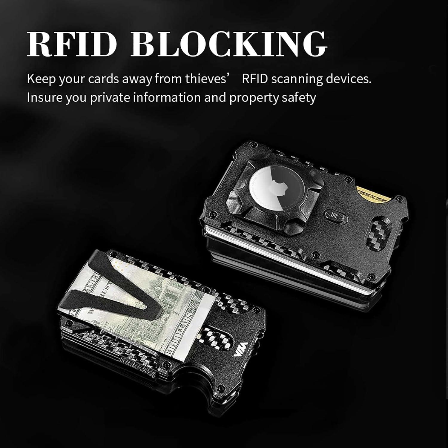 Billetera WXM para hombres con soporte AirTag y bloqueo RFID