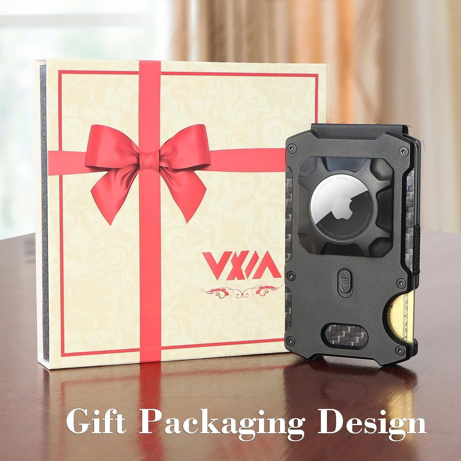 Billetera WXM para hombres con soporte AirTag y bloqueo RFID