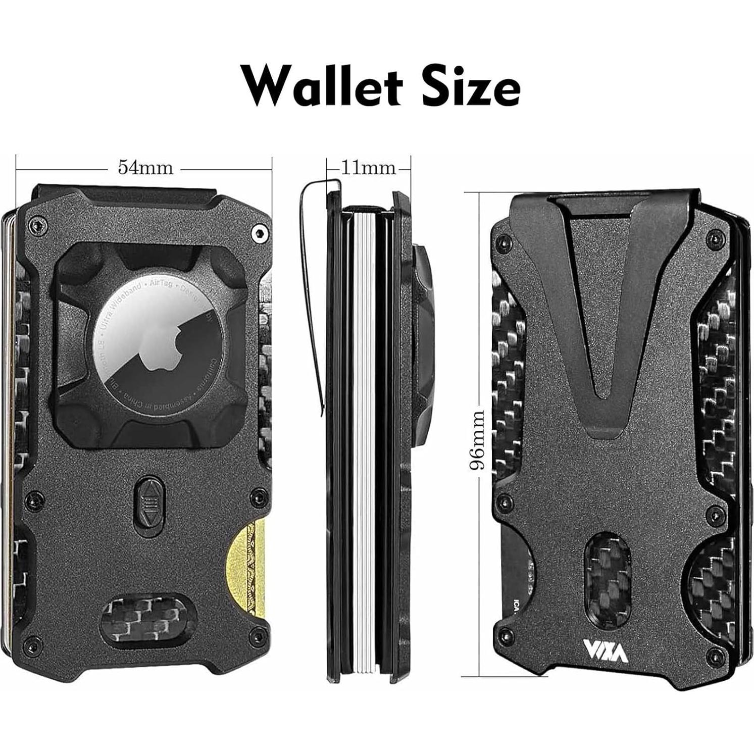 Billetera WXM para hombres con soporte AirTag y bloqueo RFID