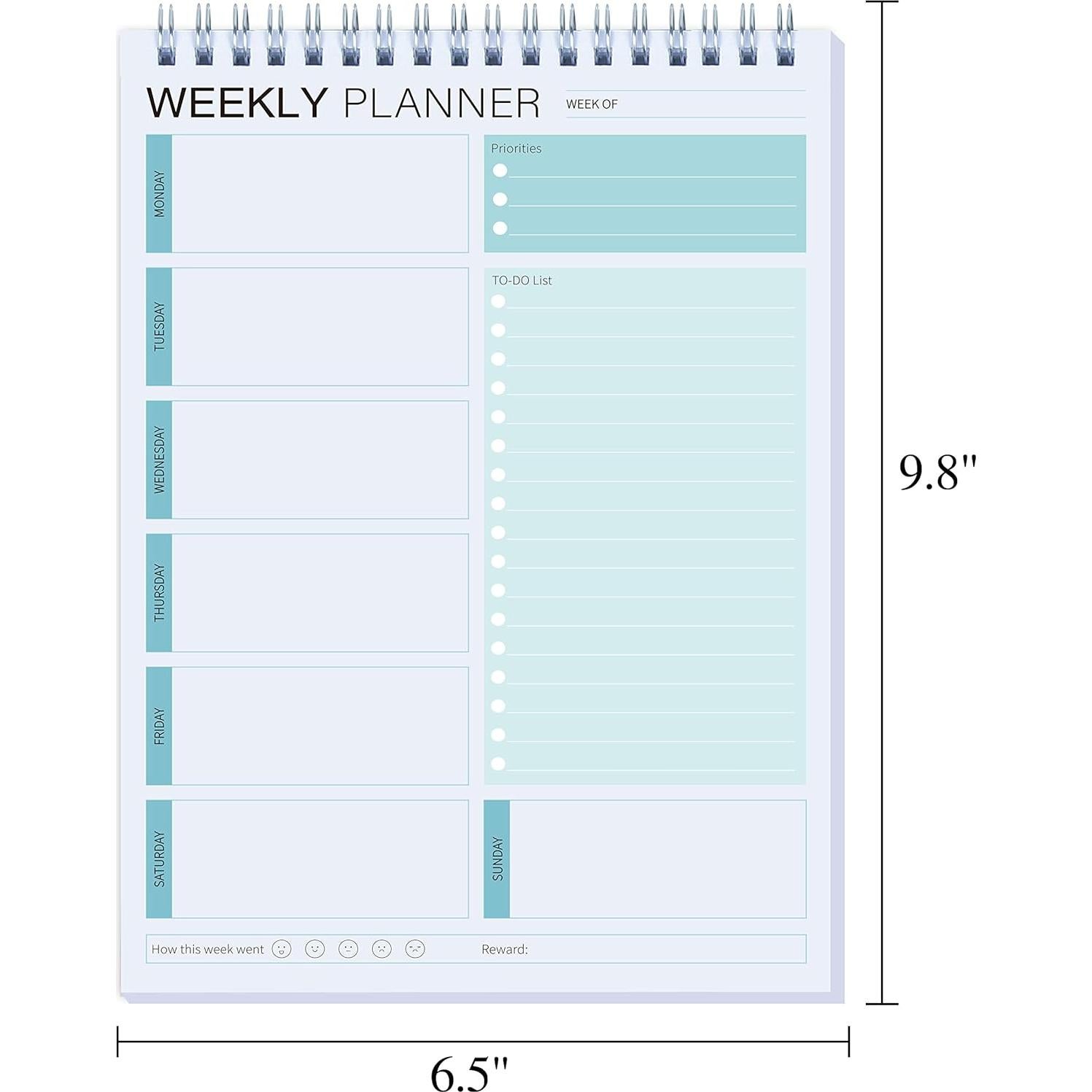 Planificador Semanal KAICN Verde 52 Hojas 16.5x24.9 cm