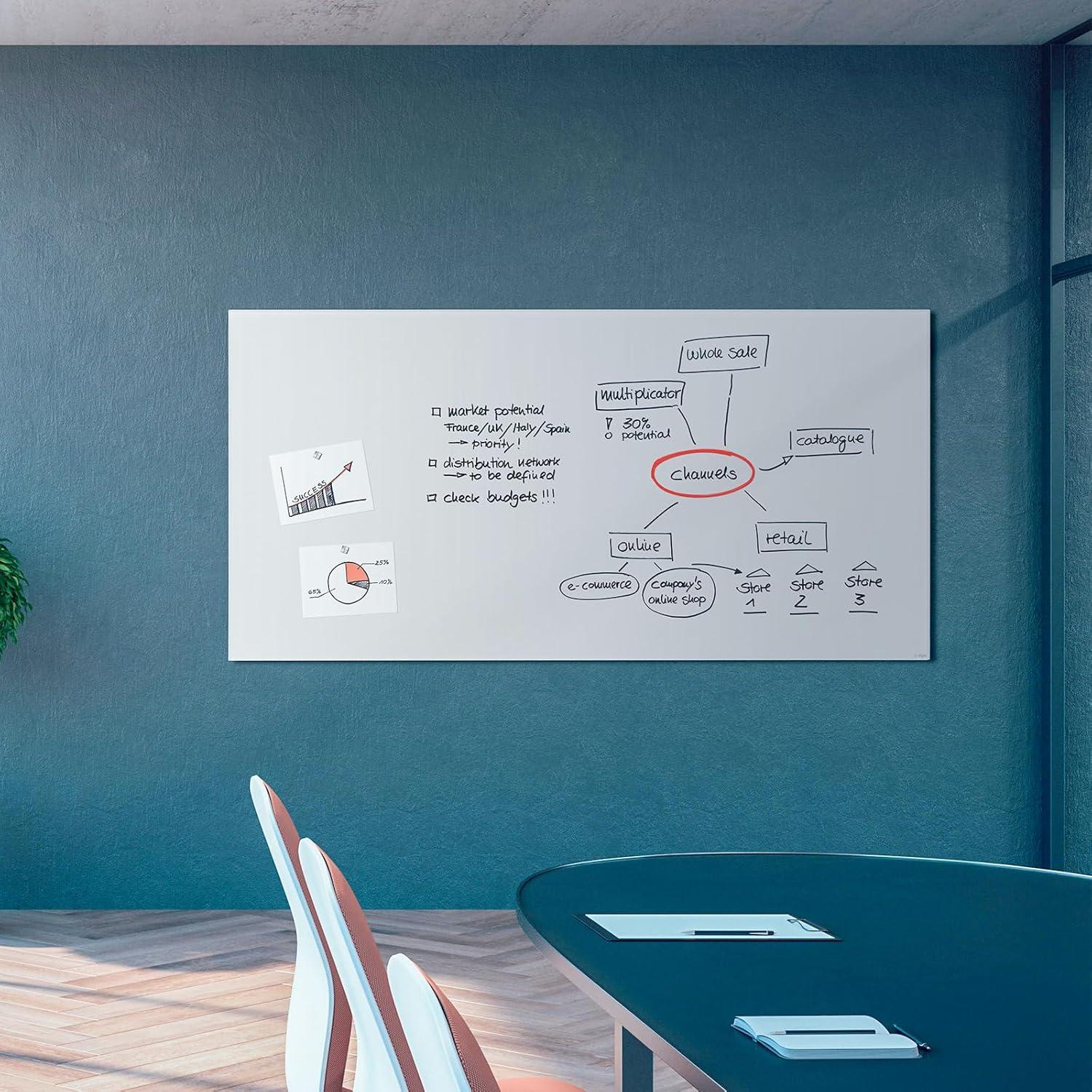 Papel de Pizarra Blanca Autoadhesivo FreeNook 45x500cm con 2 Marcadores