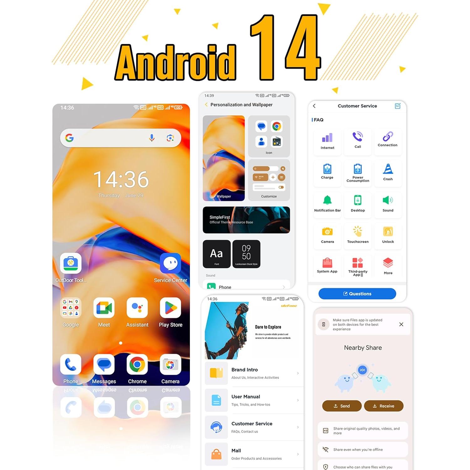 Ulefone Armor X13 Teléfono Rústico 4G Android 14 50MP 6.52"