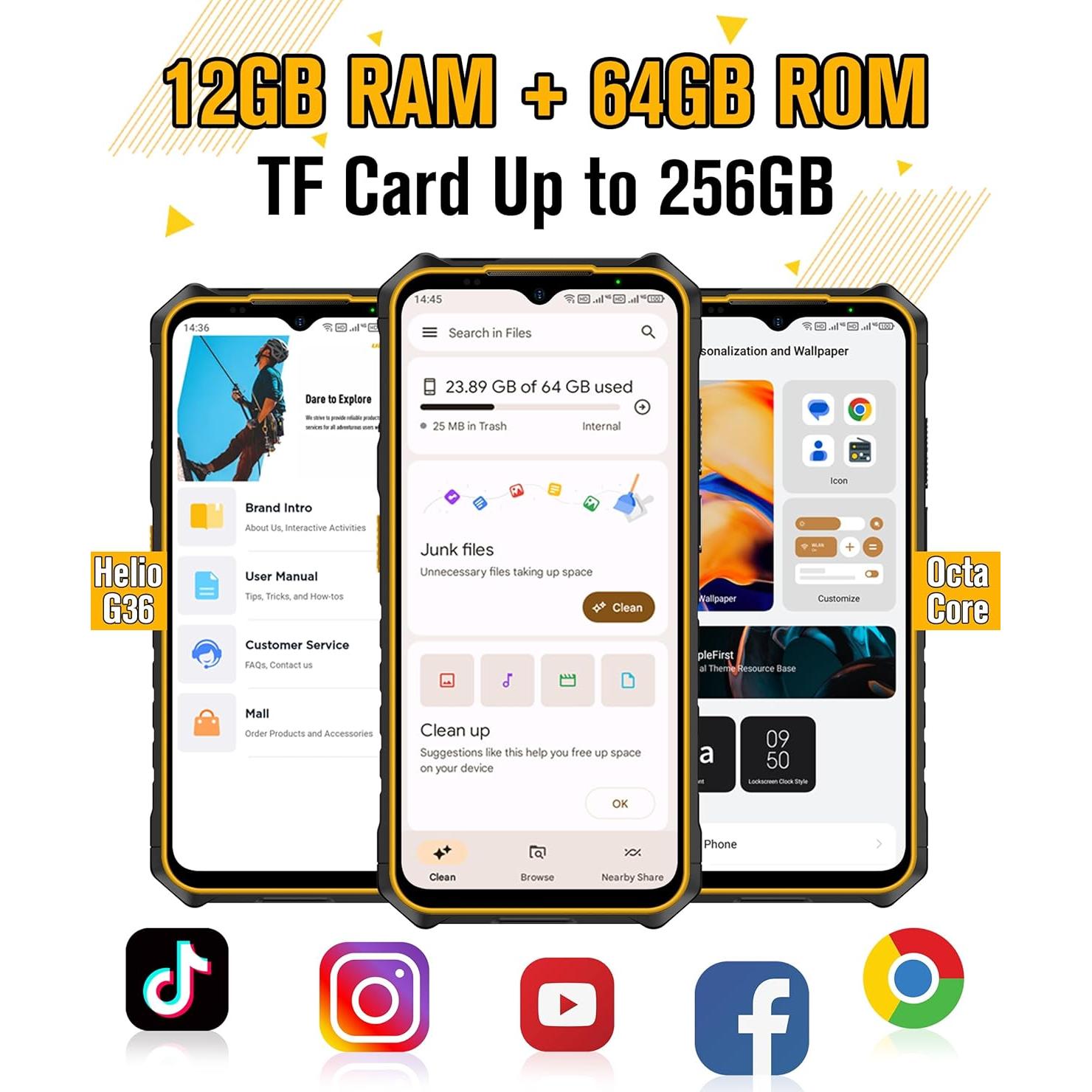 Ulefone Armor X13 Teléfono Rústico 4G Android 14 50MP 6.52"