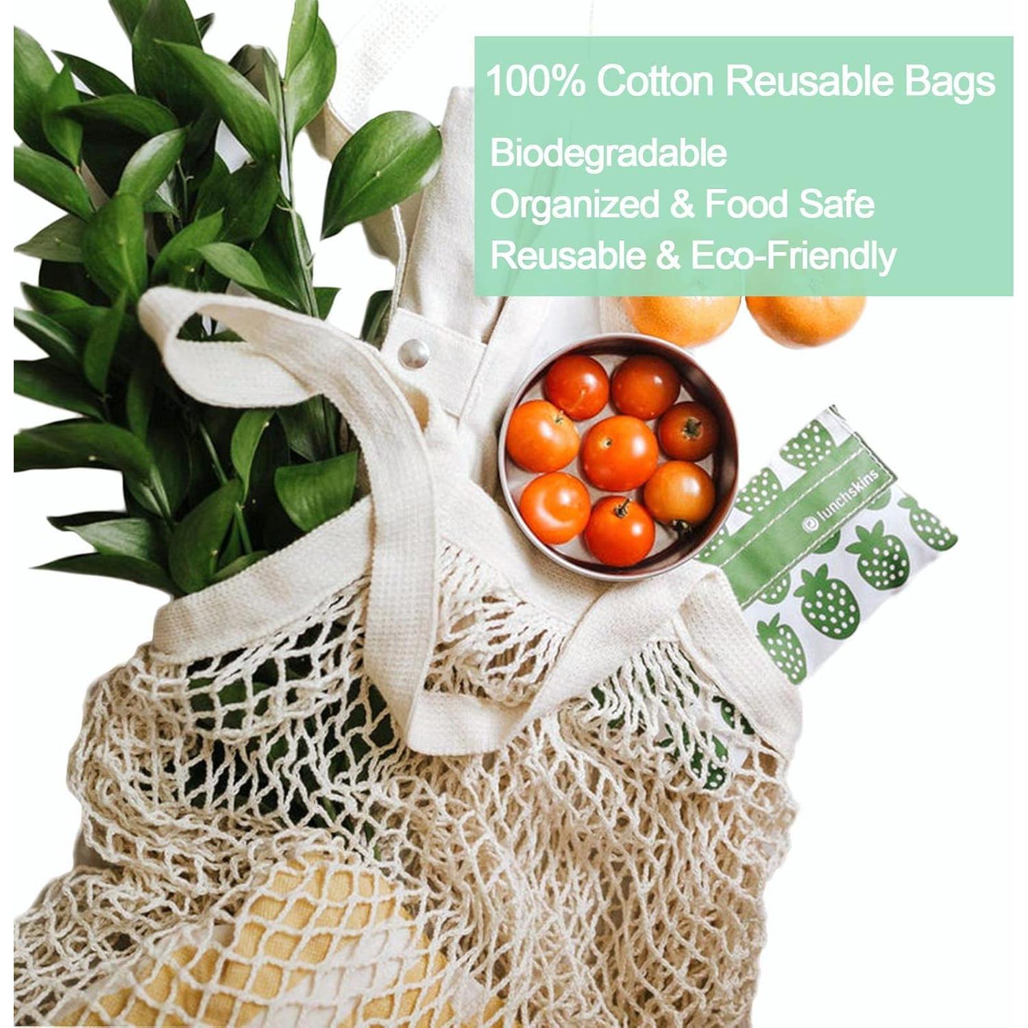 Bolsas Reutilizables de Algodón YOYI 3Pack Beige Malla