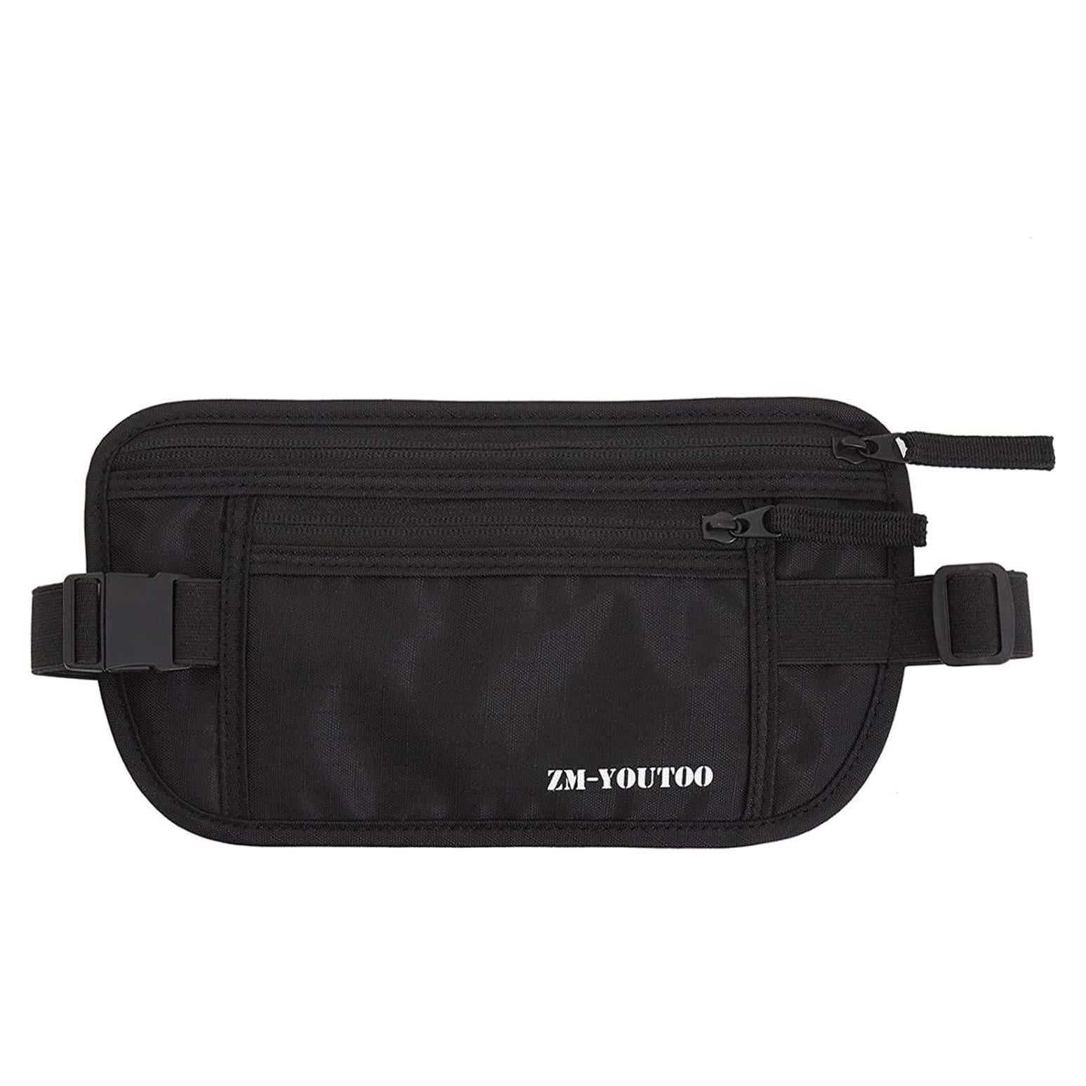 Cinturón de Dinero RFID Negro - Bolsa de Viaje Oculta