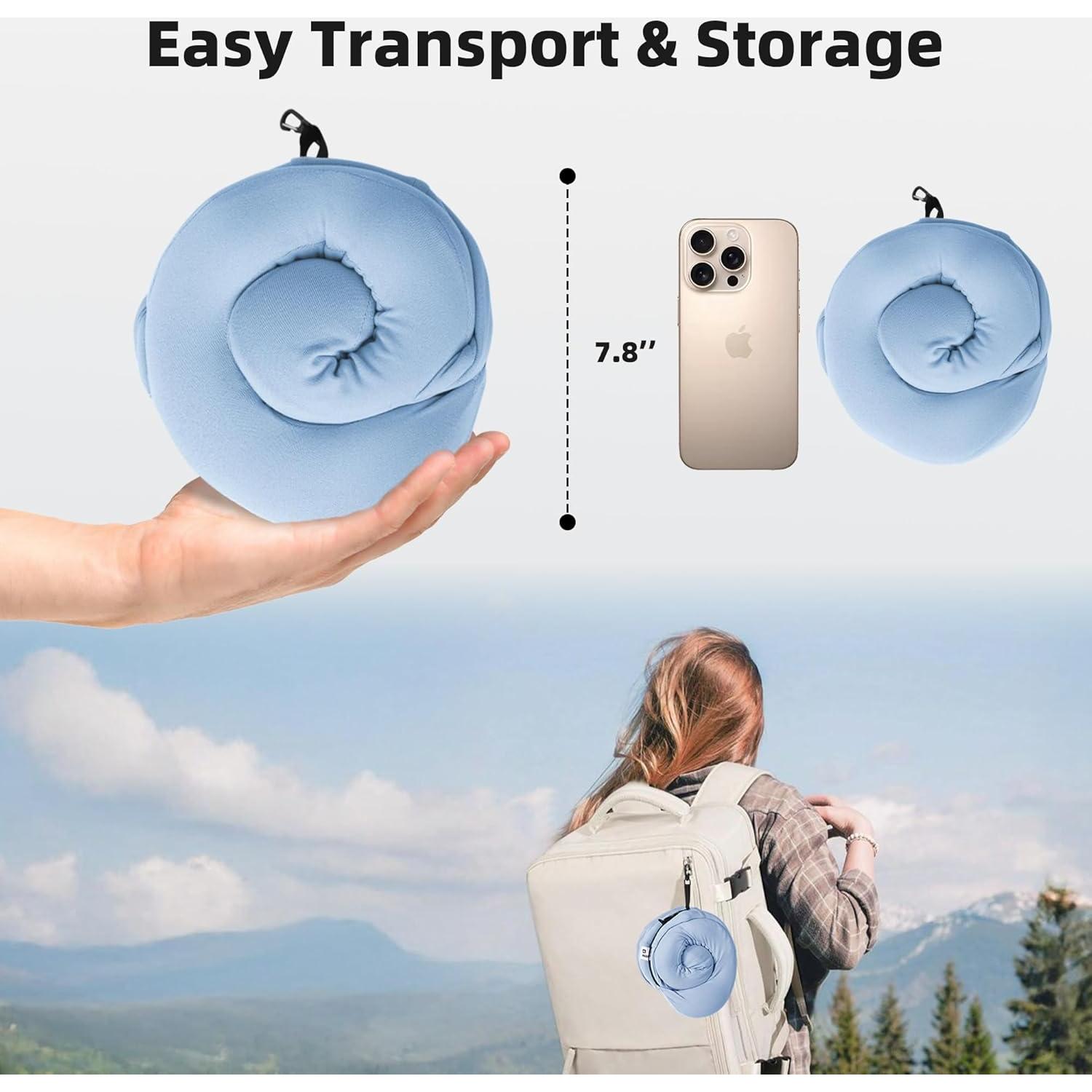 Almohada de Viaje con Capucha ALLINCOZY - Espuma de Memoria