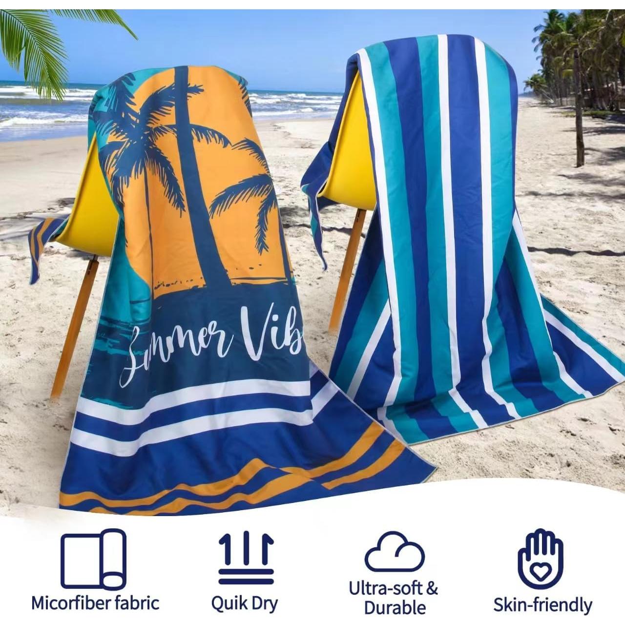 Paquete de 4 Toallas de Playa Microfibra Yioneshop 180x81 cm