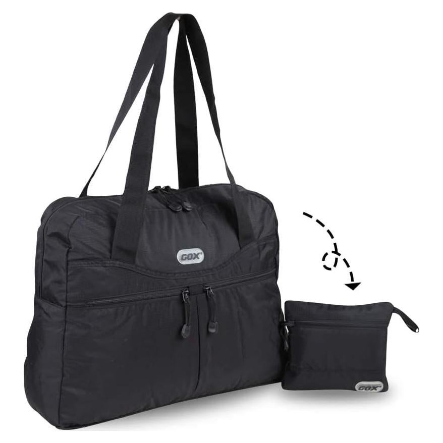 Bolsa de Viaje Plegable GOX 28L Negra - Tote Reutilizable