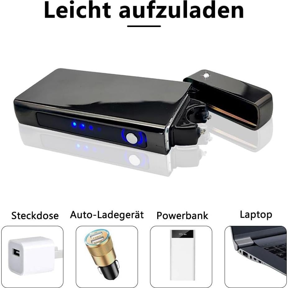 Encendedor de Arco Plasma GADATOP Recargable USB Negro