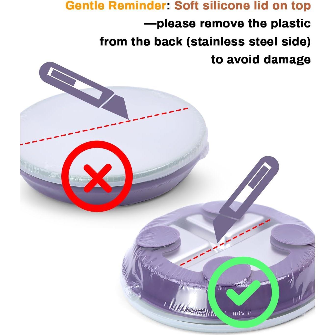 Platos Divididos de Acero Inoxidable Bakpoco 22.86 cm - 2 Piezas