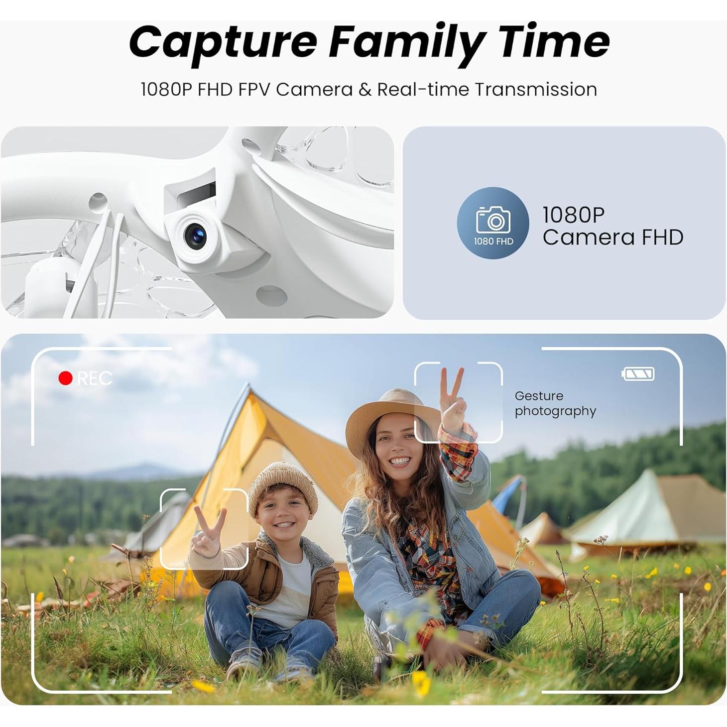 Drone Ameta DR-ATM10B con Cámara FPV HD 1080P y Luces LED