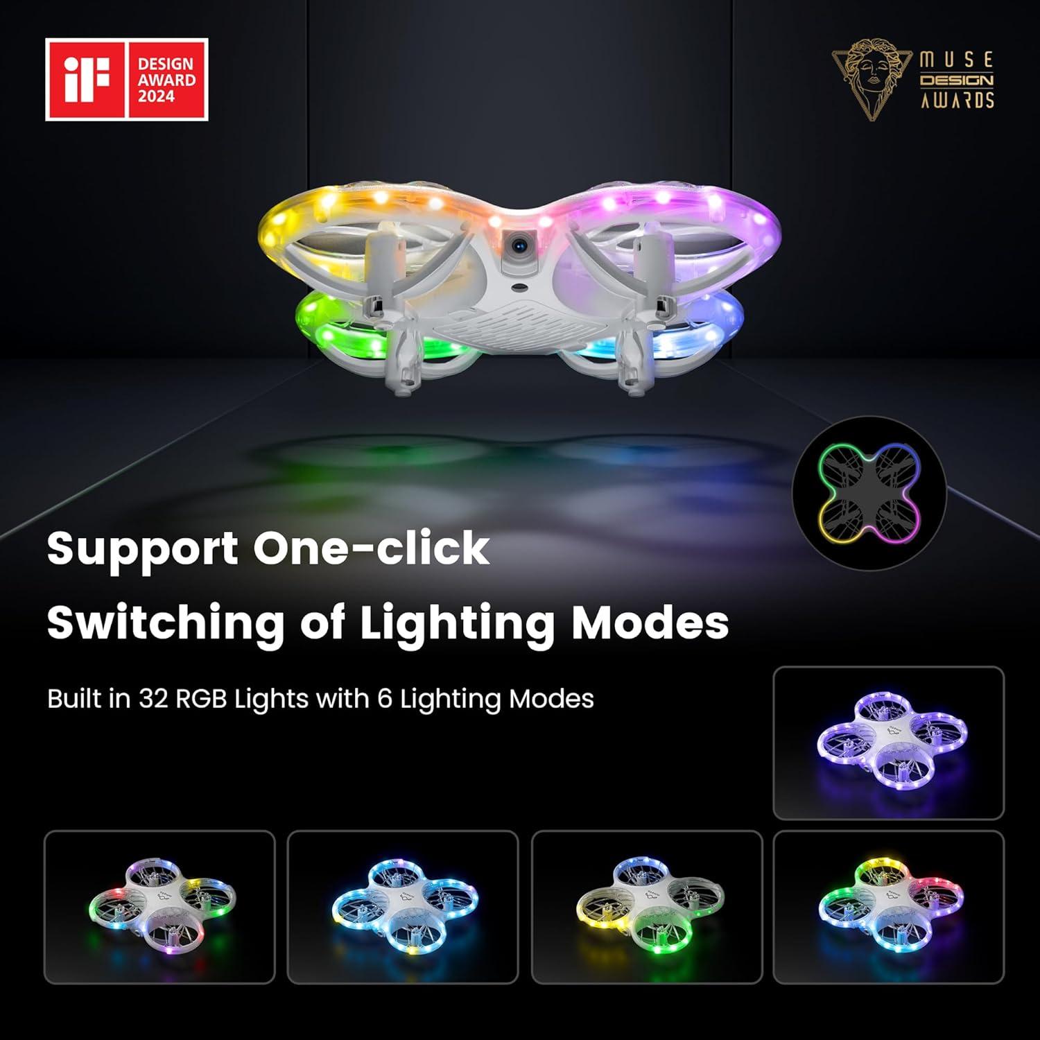 Drone Ameta DR-ATM10B con Cámara FPV HD 1080P y Luces LED