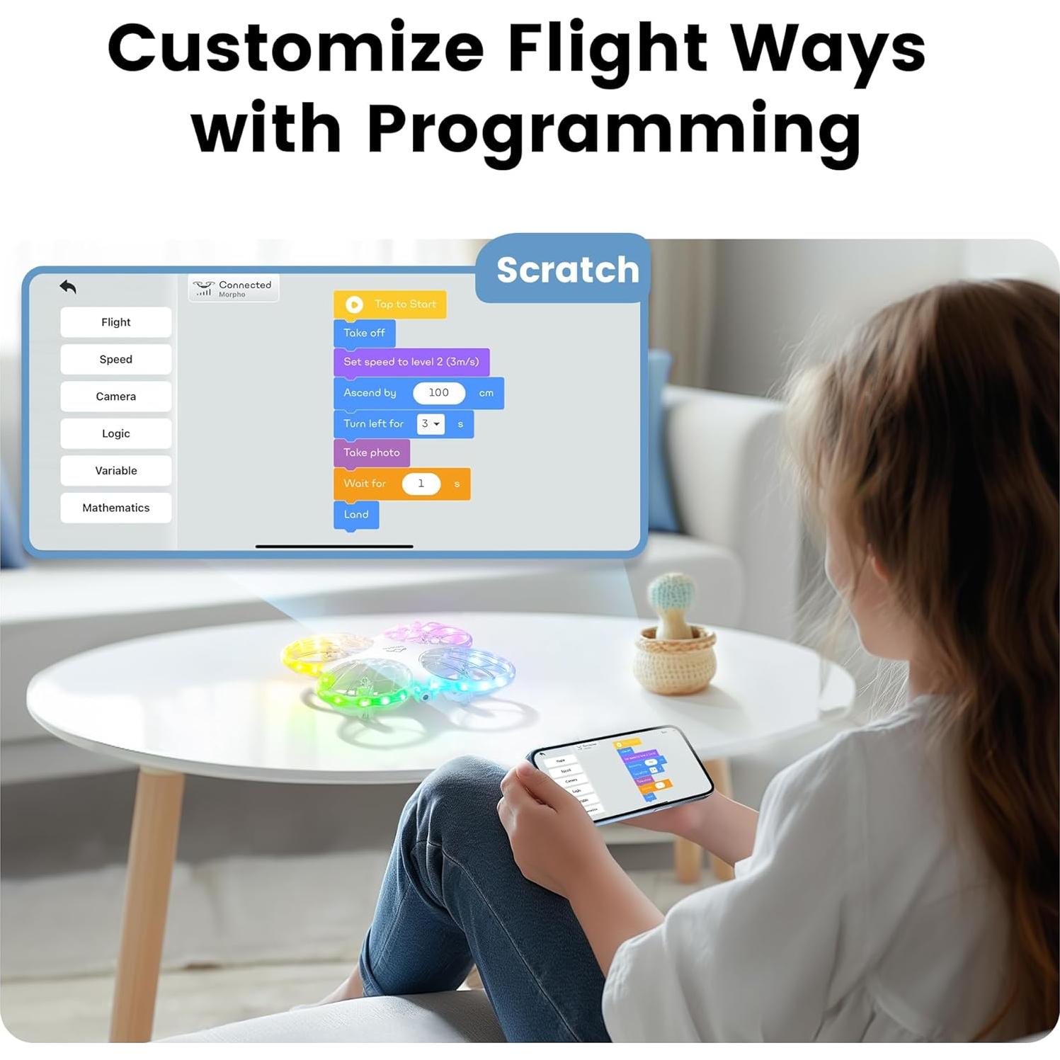 Drone Ameta DR-ATM10B con Cámara FPV HD 1080P y Luces LED