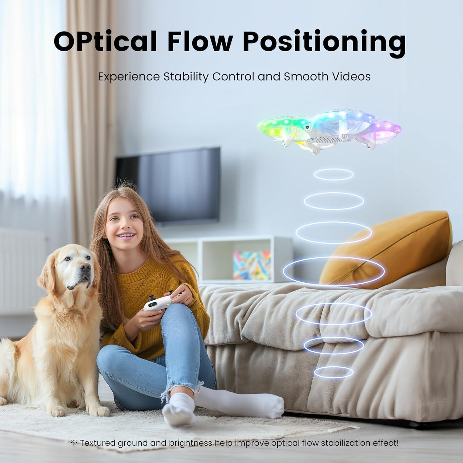 Drone Ameta DR-ATM10B con Cámara FPV HD 1080P y Luces LED