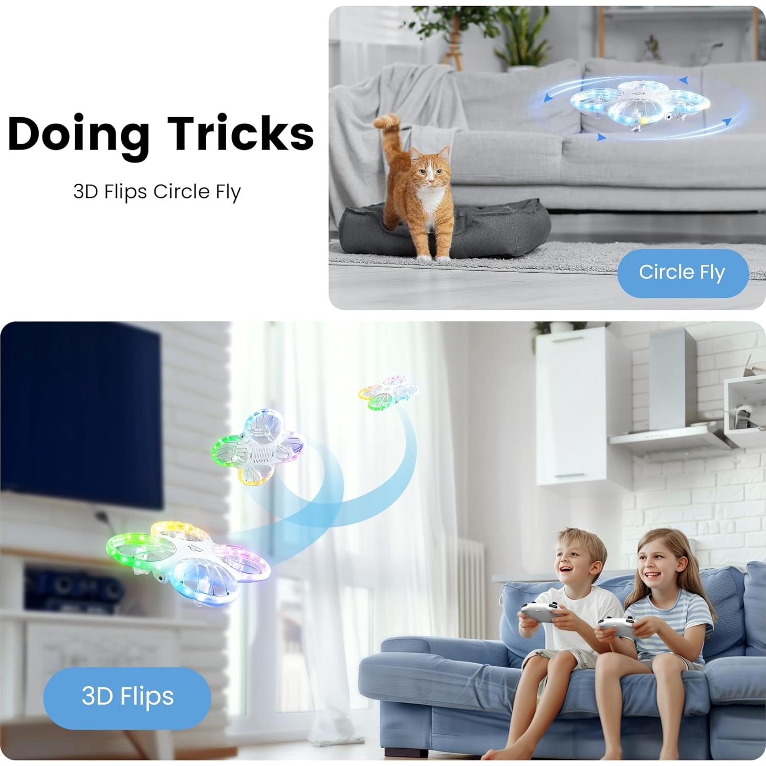 Drone Ameta DR-ATM10B con Cámara FPV HD 1080P y Luces LED