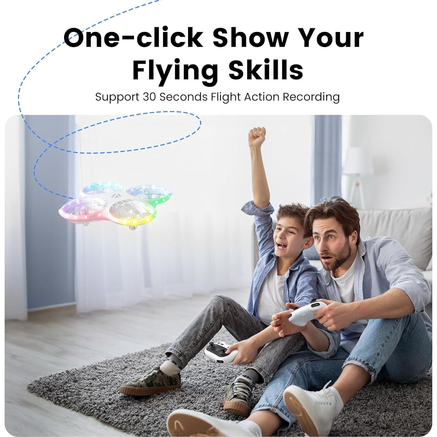 Drone Ameta DR-ATM10B con Cámara FPV HD 1080P y Luces LED