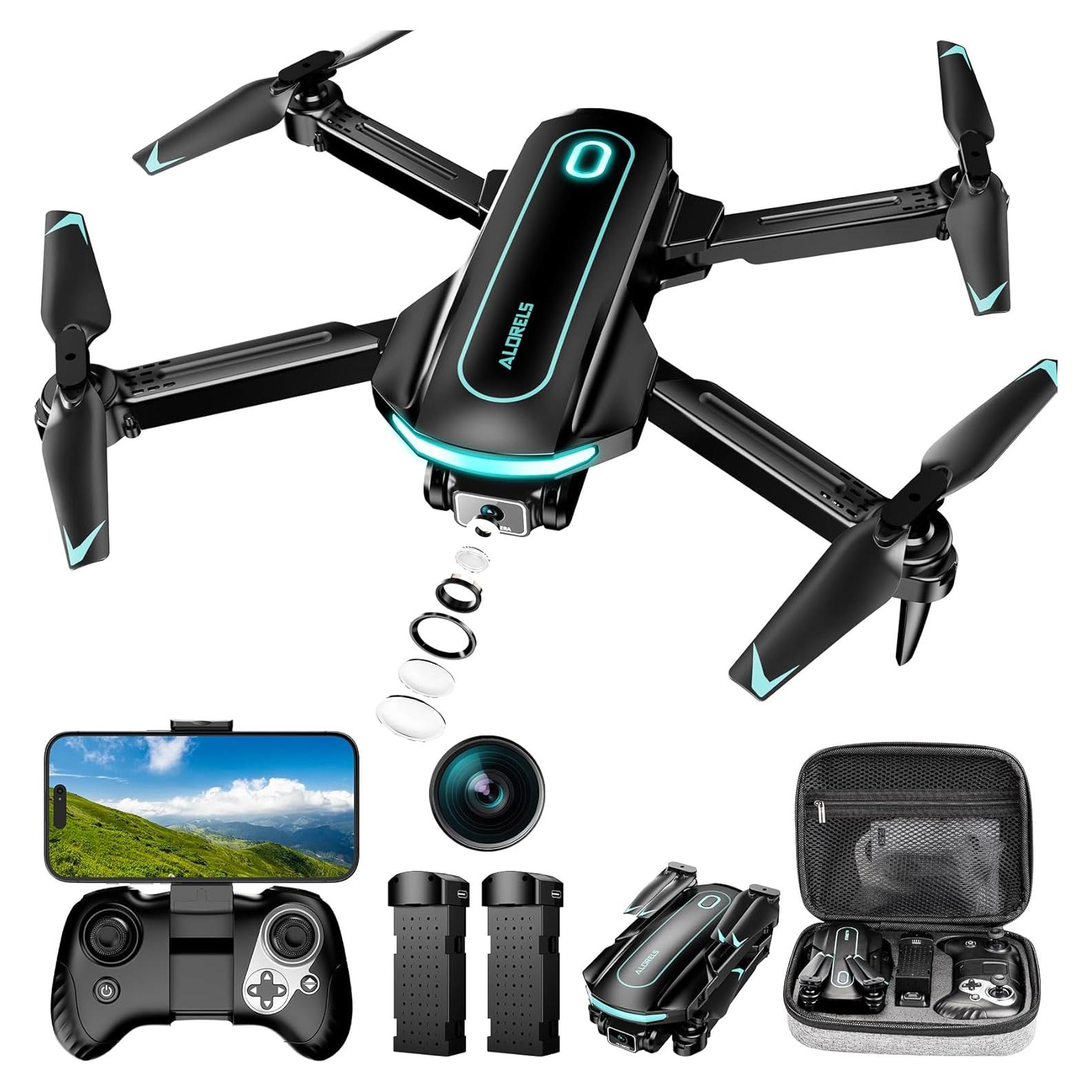 Drone ALORELS Mini Plegable 1080P HD con 2 Baterías