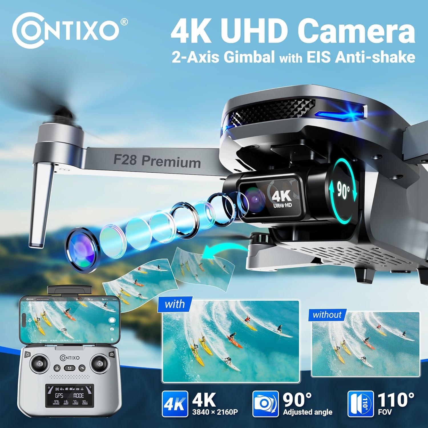 Dron Contixo F28 Premium 4K con Gimbal y 23 Min de Vuelo