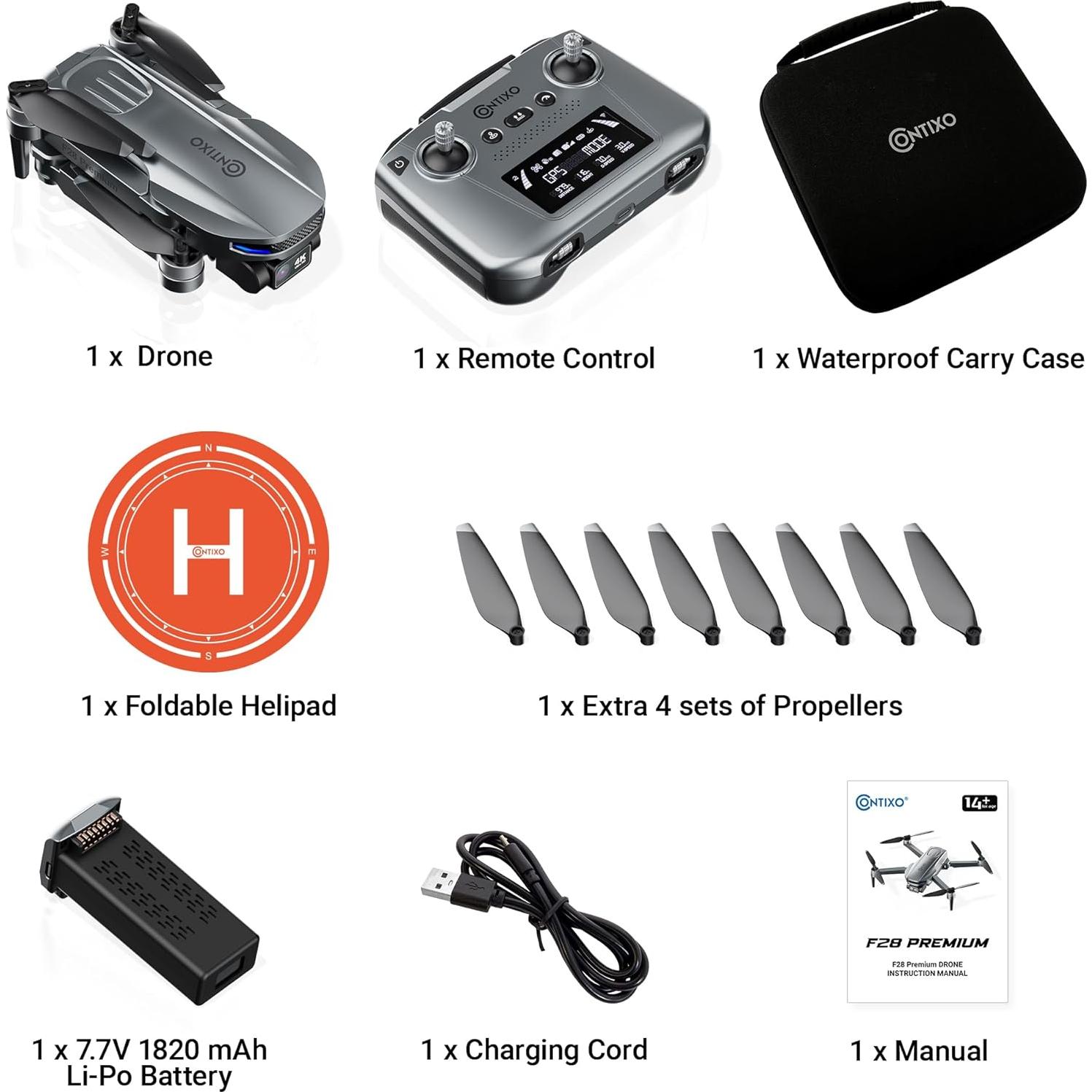 Dron Contixo F28 Premium 4K con Gimbal y 23 Min de Vuelo