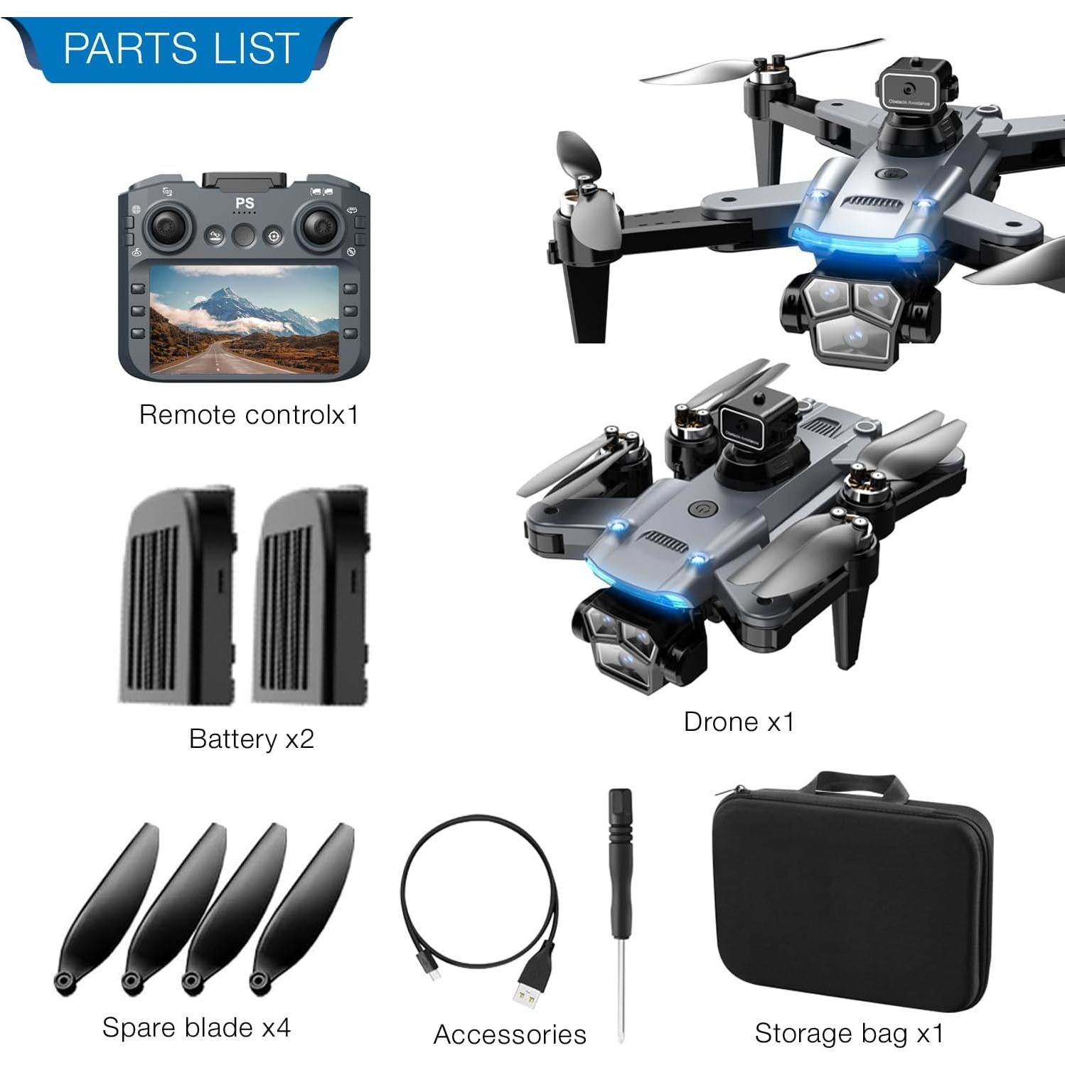 Dron mcokoe S166 con cámara HD 4K y control remoto, plegable