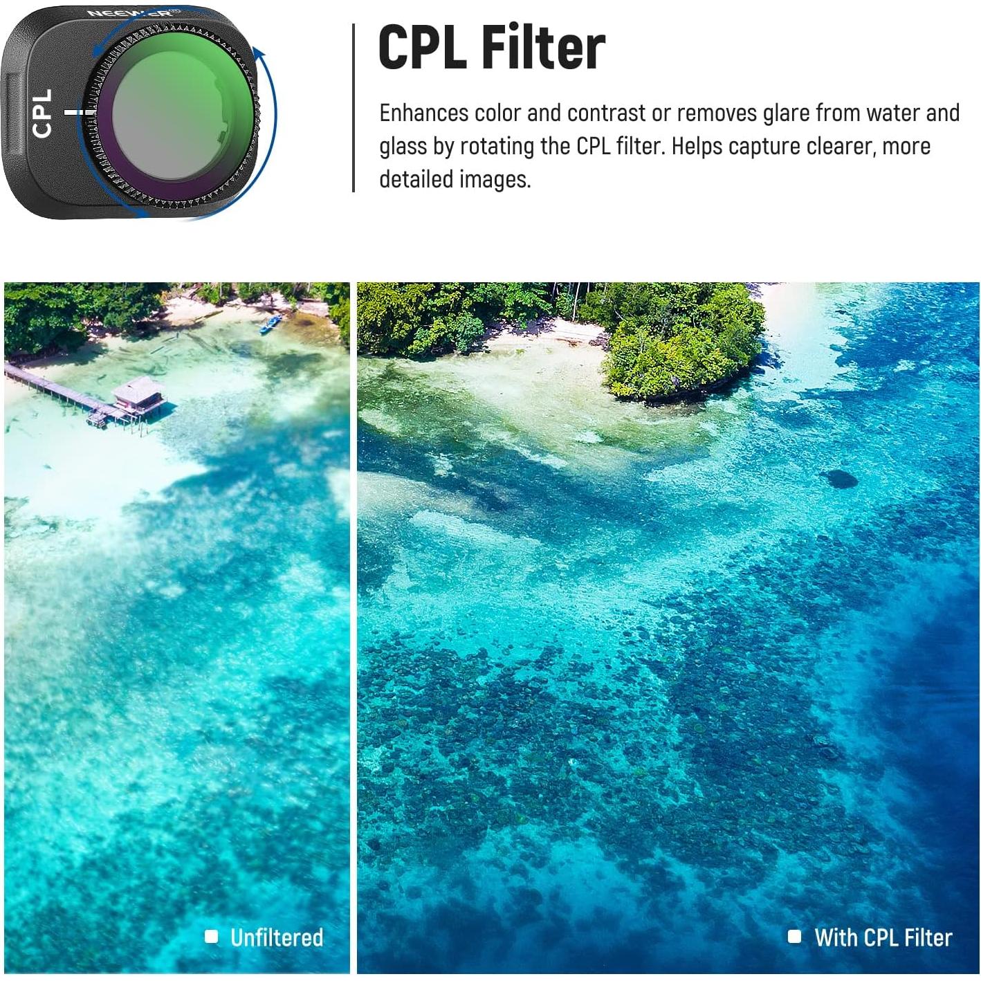 Juego de Filtros ND Neewer para DJI Mini 3 Pro - 6 Piezas CPL ND8 ND16 ND32 ND64 ND128