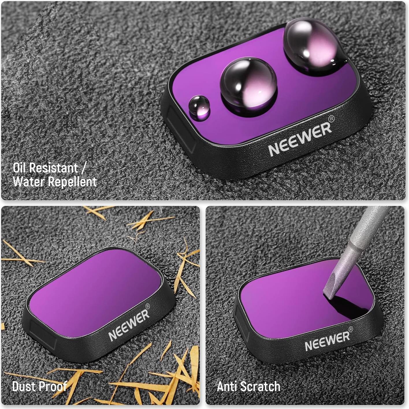 Juego de Filtros ND Neewer para DJI Mini 3 Pro - 6 Piezas CPL ND8 ND16 ND32 ND64 ND128