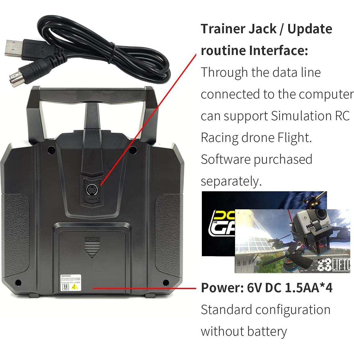 Transmisor y Receptor DTXMX Flysky FS-i6X 10CH 2.4G RC