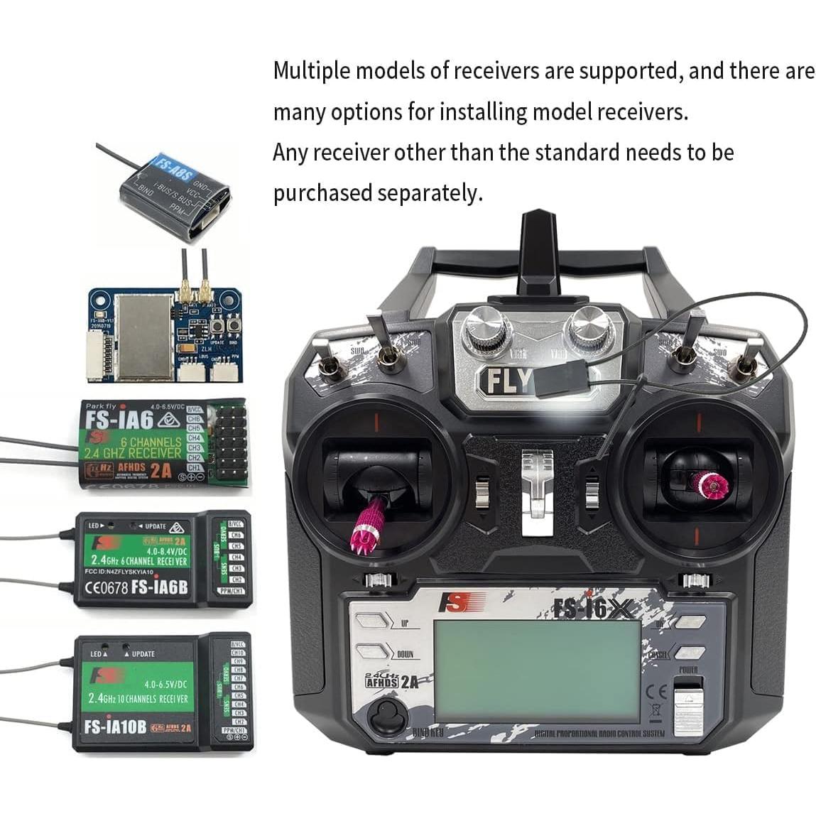 Transmisor y Receptor DTXMX Flysky FS-i6X 10CH 2.4G RC