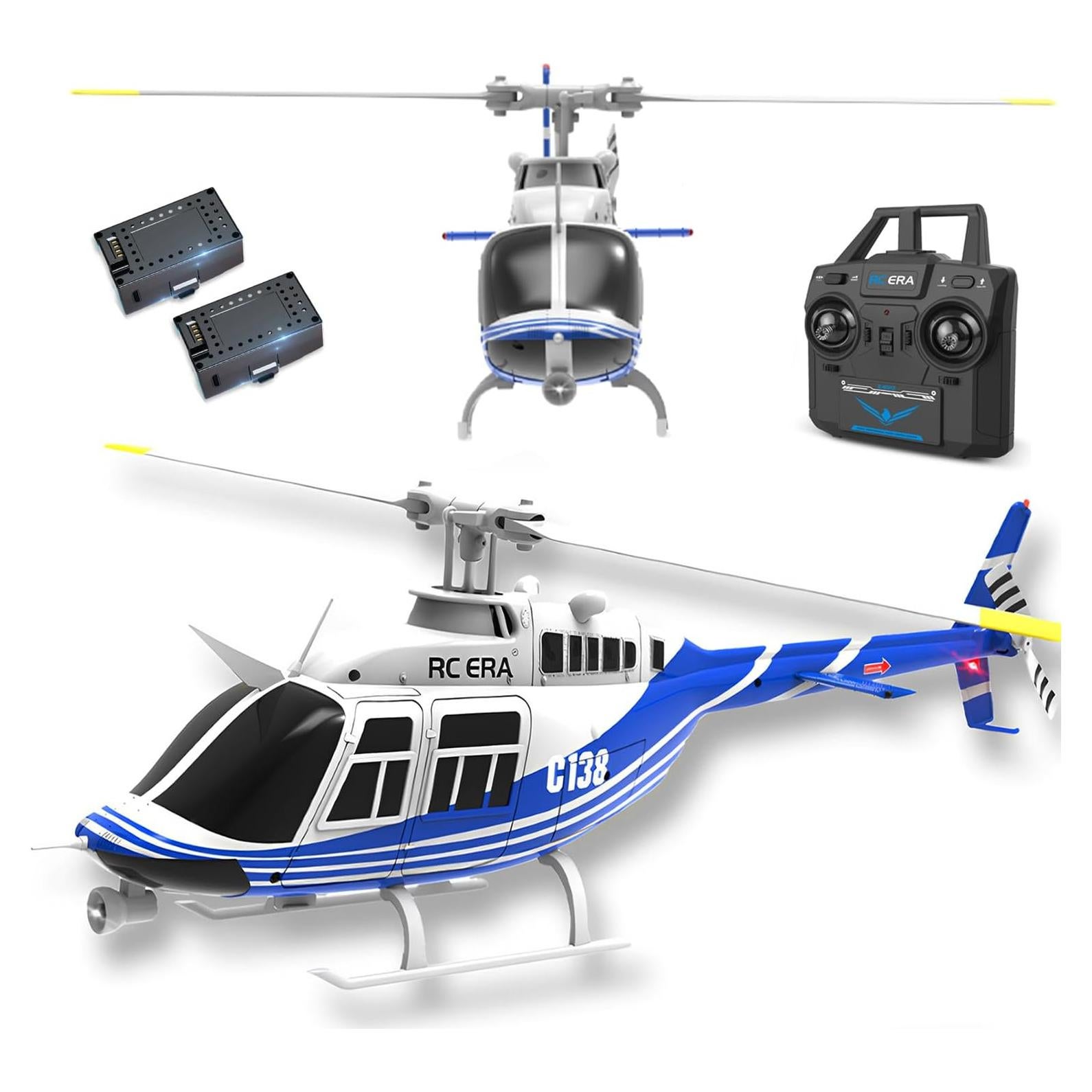 Helicóptero RC Ssccgym C138 6CH Giroscopio 720p Azul