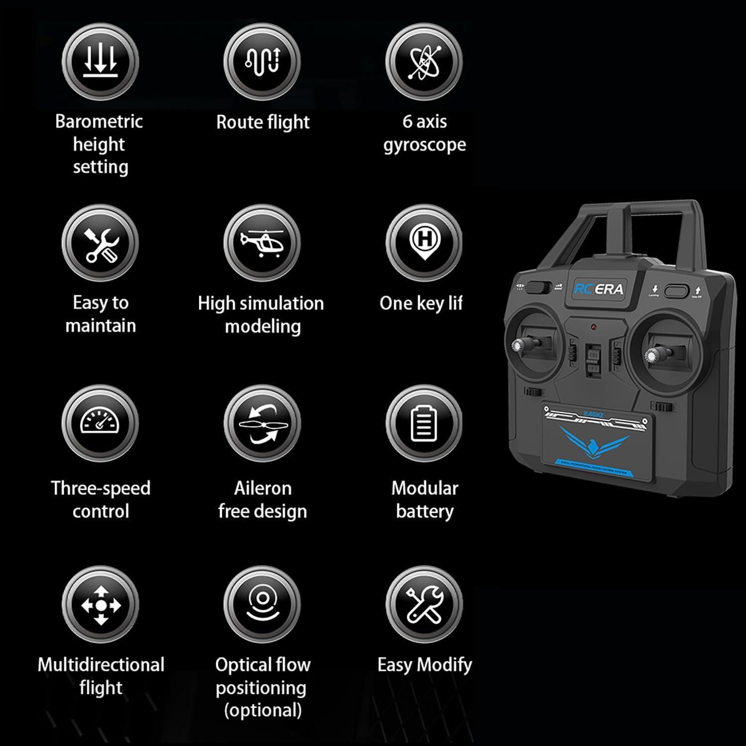 Helicóptero RC Ssccgym C138 6CH Giroscopio 720p Azul