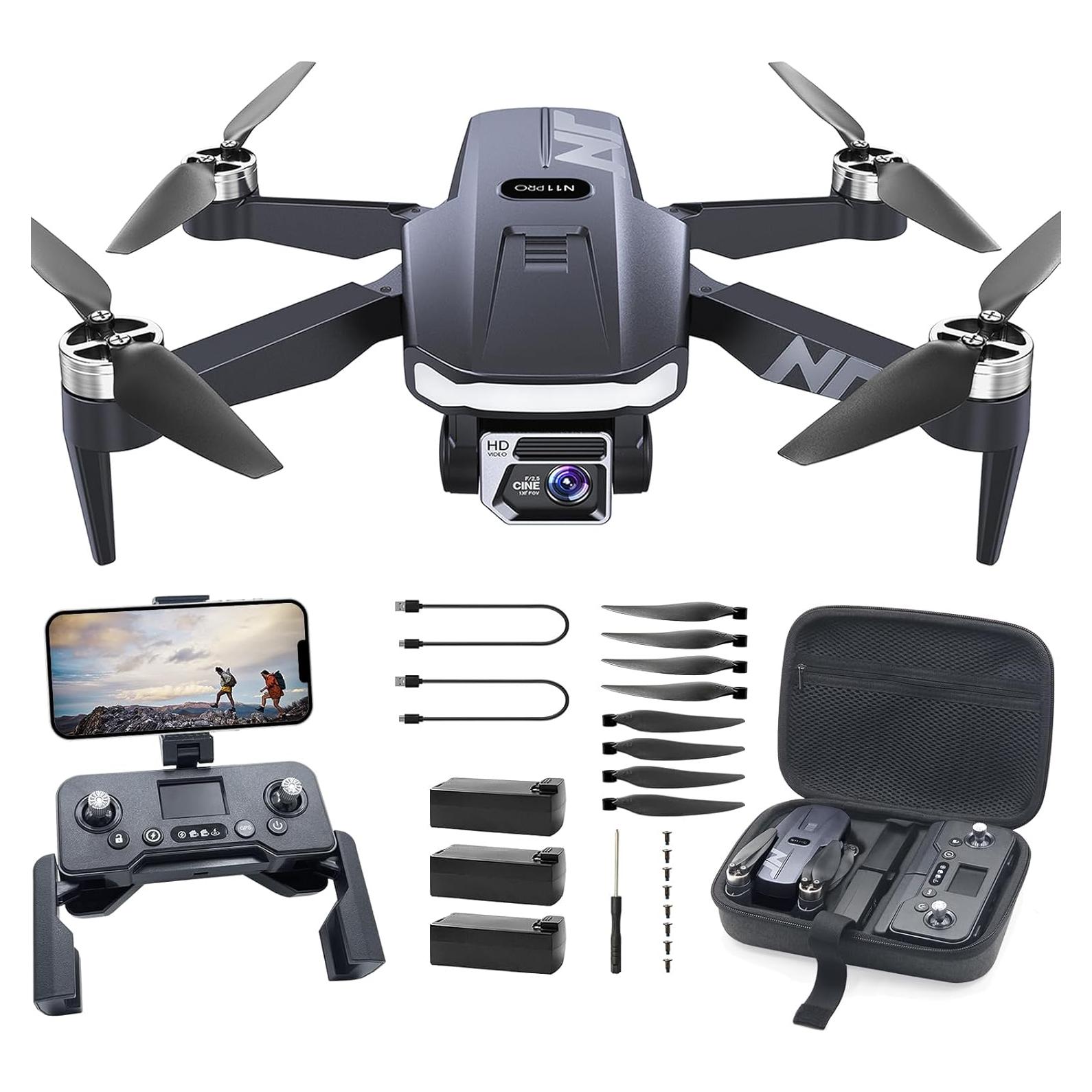 Dron GPS NAFYRE N11 PRO 4K UHD, 90 min vuelo, 1012 m control