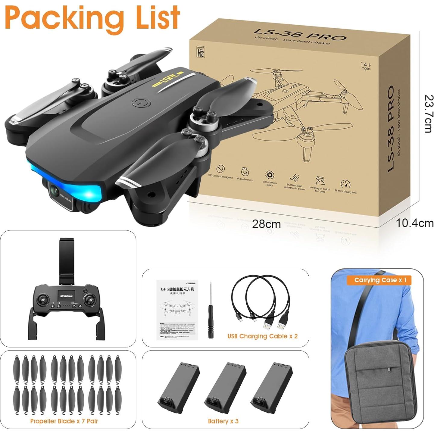 Anemómetro BTMETER BT-100 y Dron Quadricóptero 4K Plegable