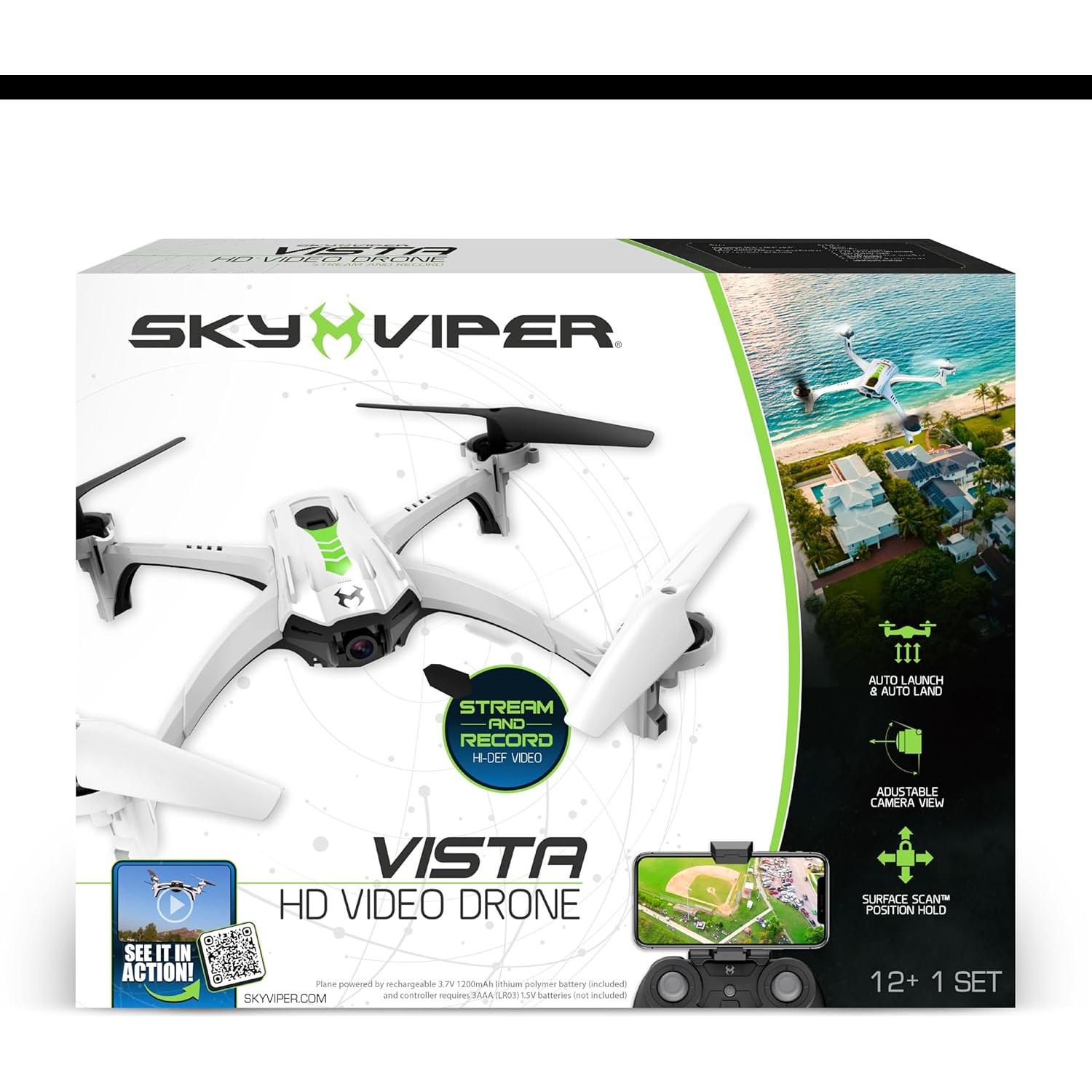 Dron Sky Viper Vista HD con cámara 720p y control remoto