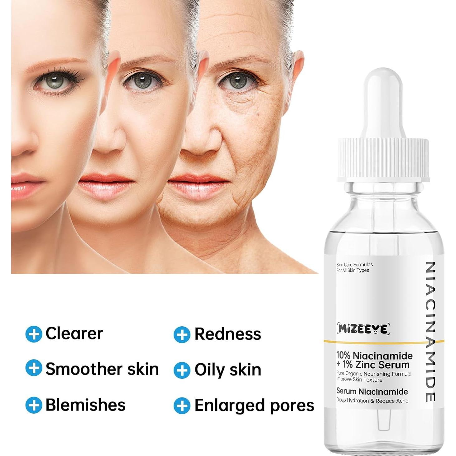 Suero Facial Niacinamida 10% + Zinc 1% MIZEEYE 80g