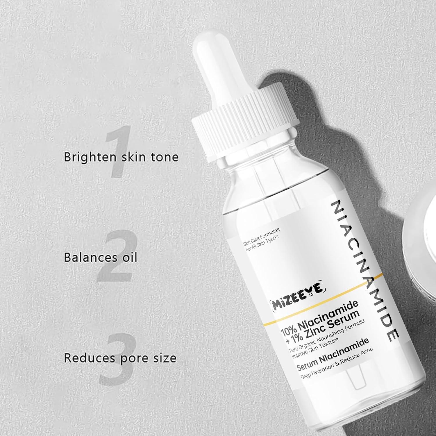 Suero Facial Niacinamida 10% + Zinc 1% MIZEEYE 80g