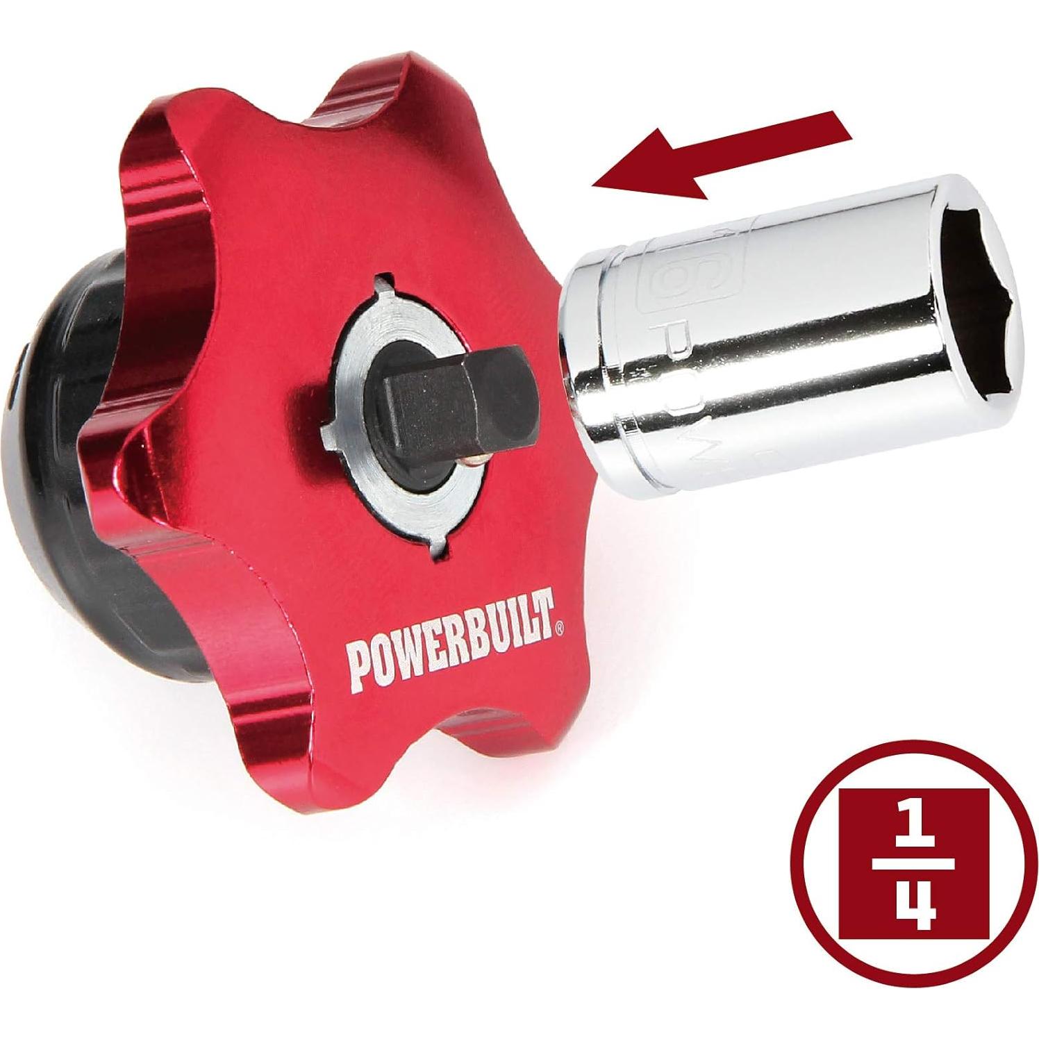 Llave de Pulgar Powerbuilt 1/4" 2 en 1 Rojo 941248