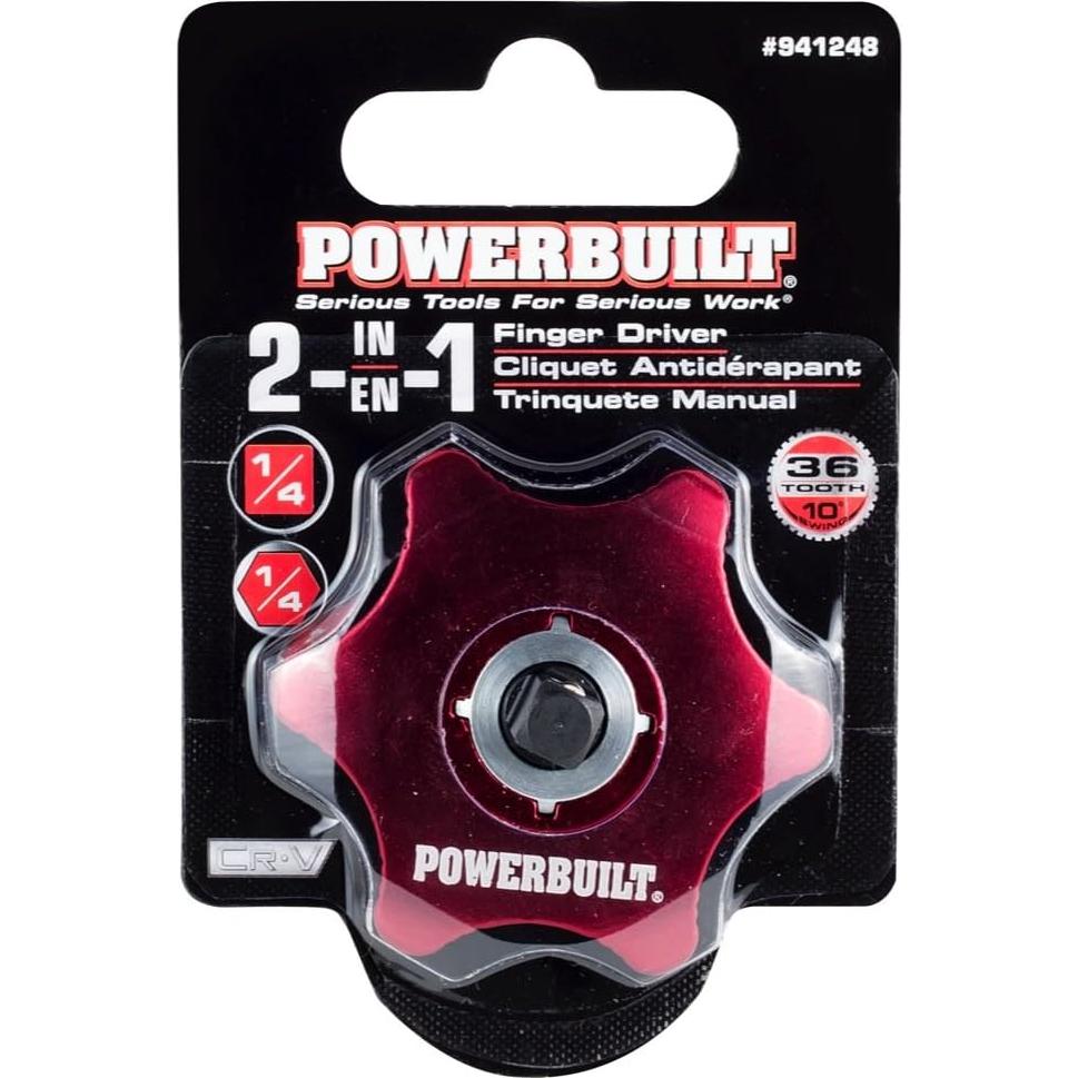 Llave de Pulgar Powerbuilt 1/4" 2 en 1 Rojo 941248