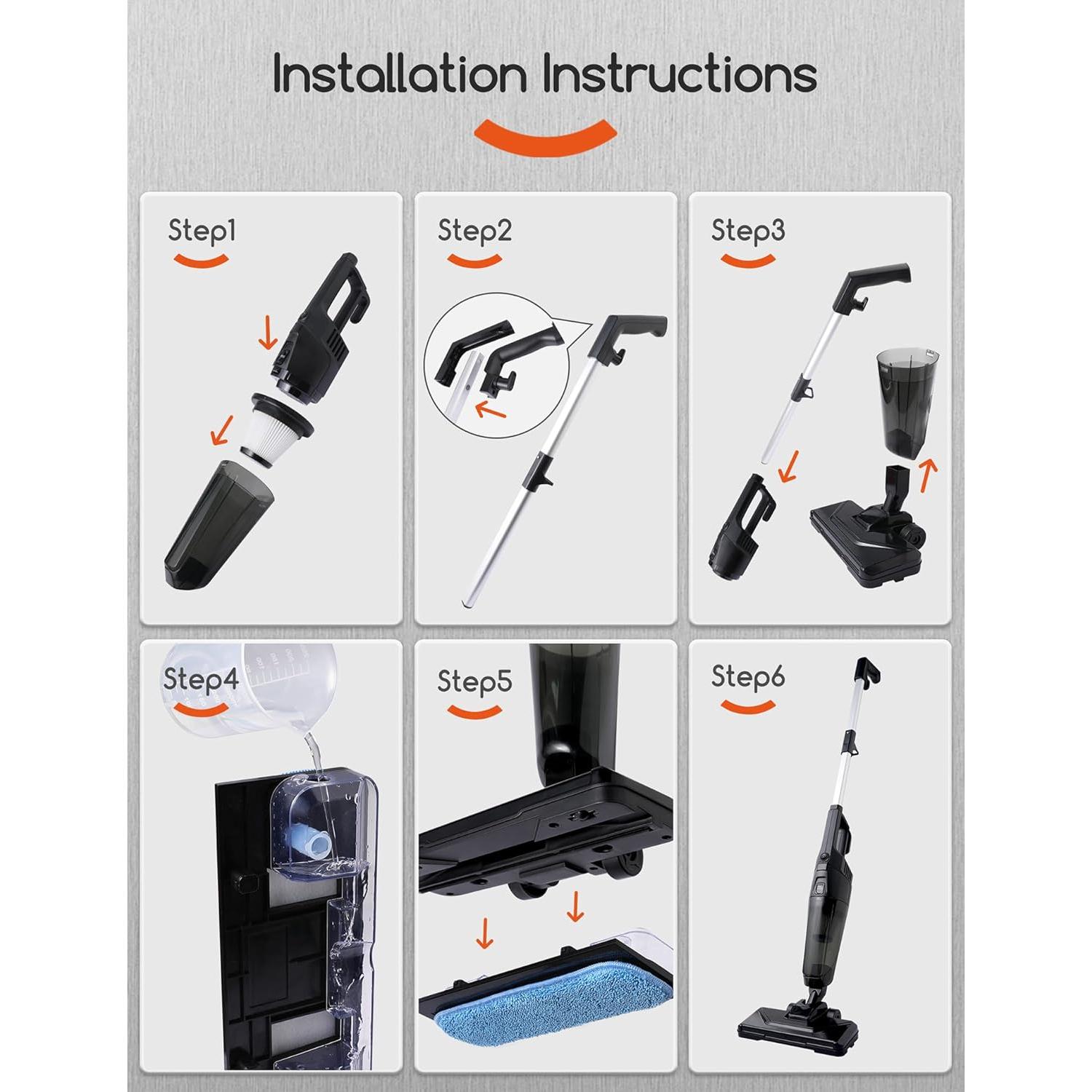 Aspiradora de Palo REECOO K-22 600W 12.6cm Succión 2 en 1