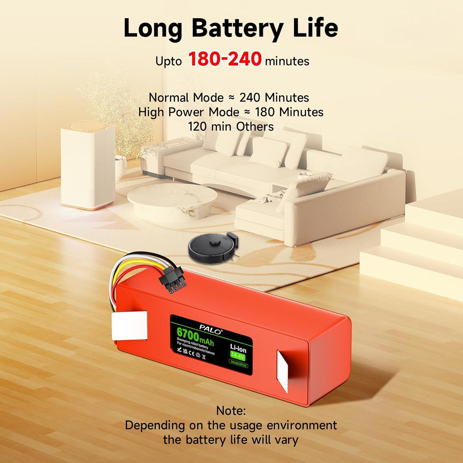 Batería de Reemplazo Li-ion 6700mAh para Roborock S4 S5 S6 S7