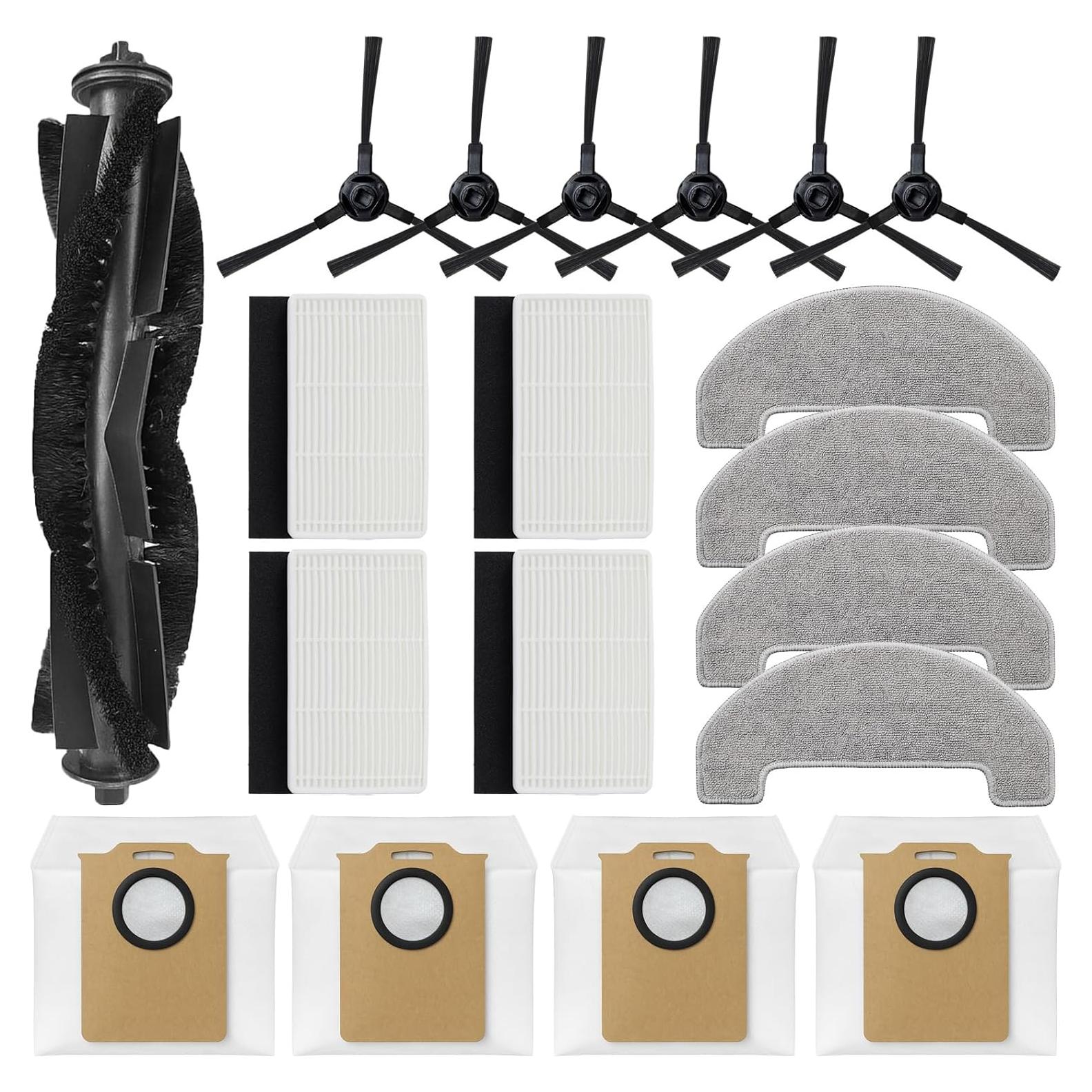 Kit de Repuesto YUJINRU para Aspiradora MONSGA MS1 MAX - 1 Cepillo, 6 Laterales, 4 Filtros HEPA, 4 Paños