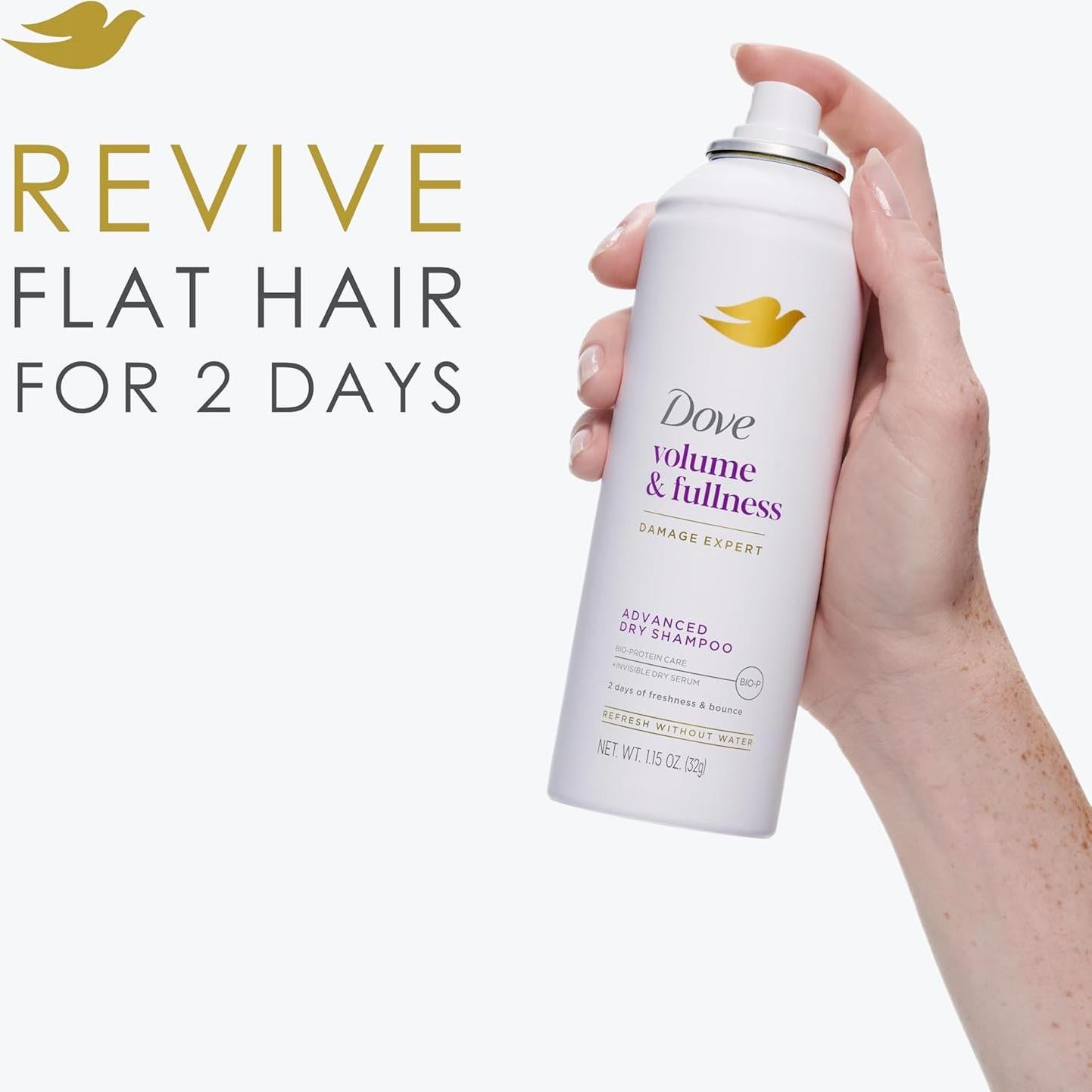 Champú Seco Dove Avanzado Volumen 32.5 g - 2 Días Frescura