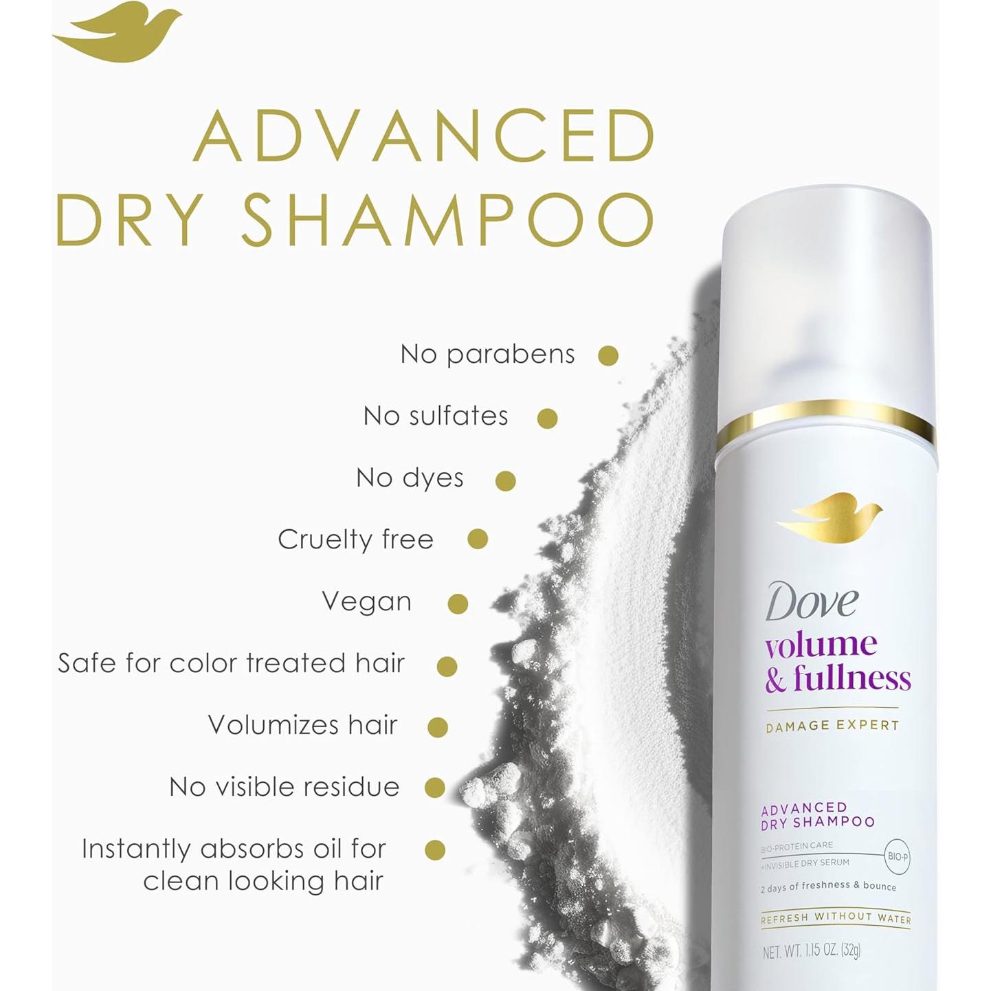 Champú Seco Dove Avanzado Volumen 32.5 g - 2 Días Frescura