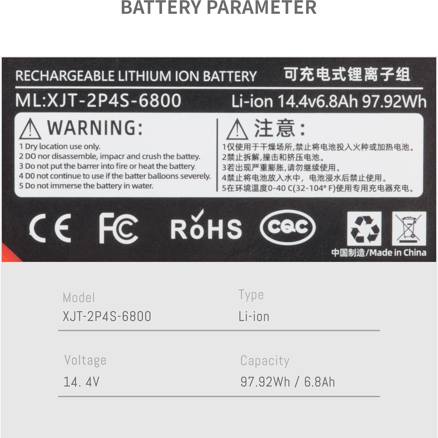 Batería de Reemplazo 6800mAh para Roborock S7 y Xiaomi