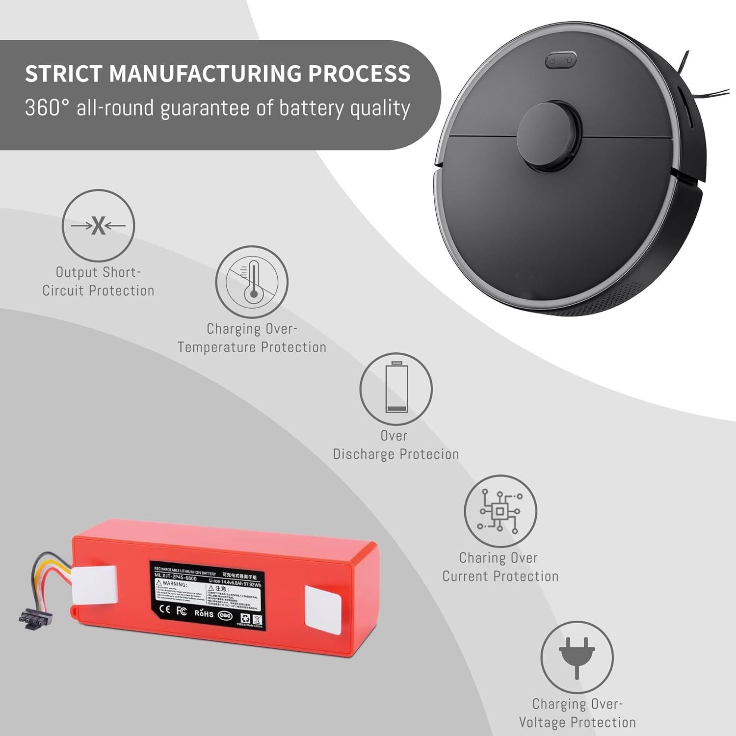 Batería de Reemplazo 6800mAh para Roborock S7 y Xiaomi