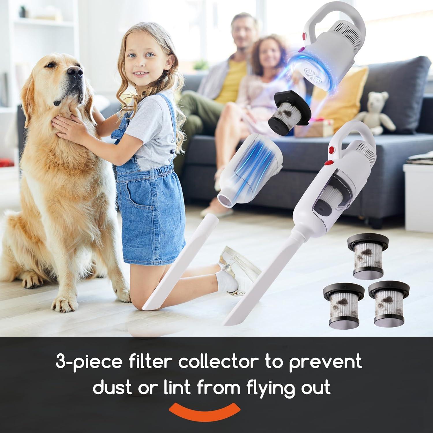 Aspiradora de Varilla REECOO H1078 600W 12Kpa 2 en 1 Fregona